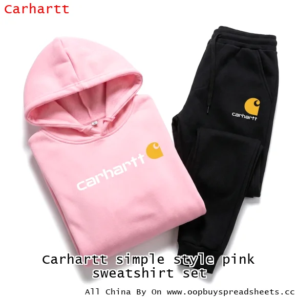 Carhartt simple style pink sweatshirt set