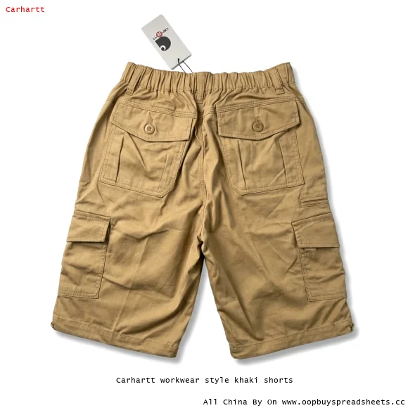 Carhartt workwear style khaki shorts