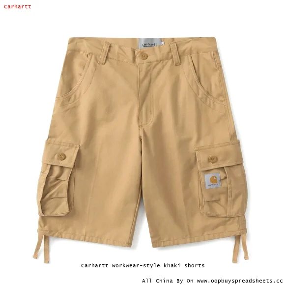 Carhartt workwear-style khaki shorts