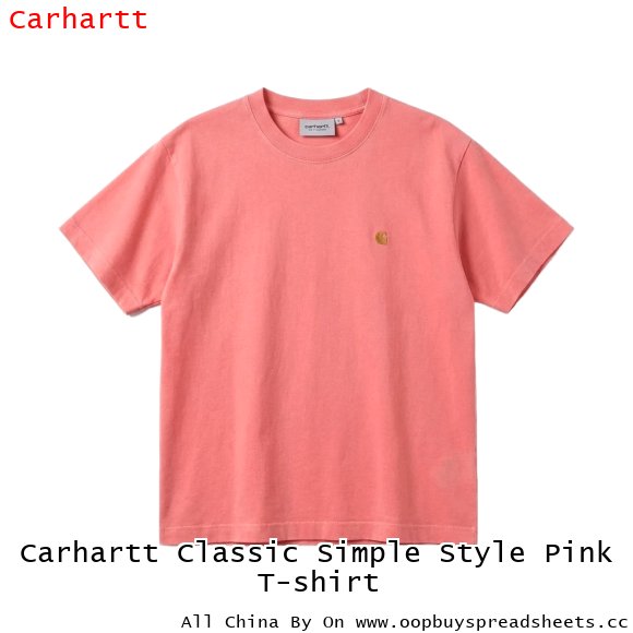 Carhartt Classic Simple Style Pink T-shirt