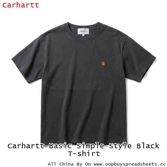 Carhartt Basic Simple Style Black T-shirt