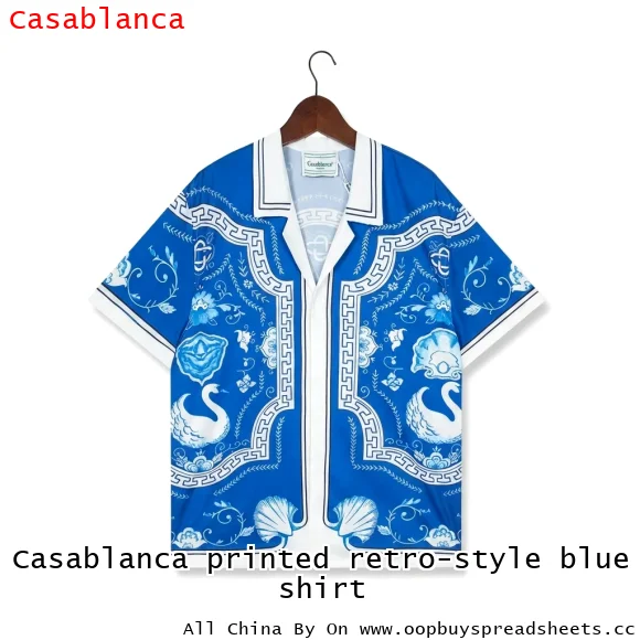 Casablanca printed retro-style blue shirt