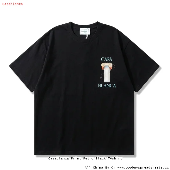 Casablanca Print Retro Black T-shirt
