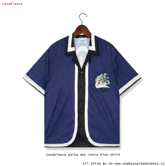 Casablanca polka dot retro blue shirt