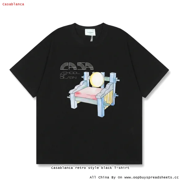 Casablanca retro style black T-shirt