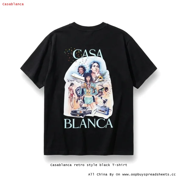 Casablanca retro style black T-shirt