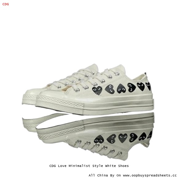 CDG Love Minimalist Style White Shoes