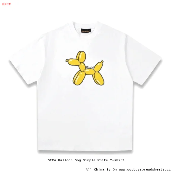 DREW Balloon Dog Simple White T-shirt