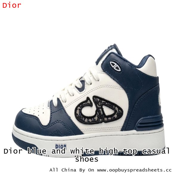 Dior blue and white high-top casual shoes