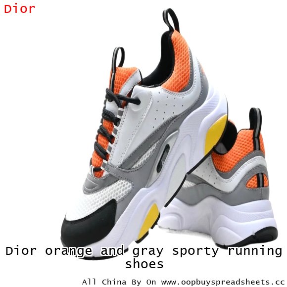 Dior orange and gray sporty running shoes