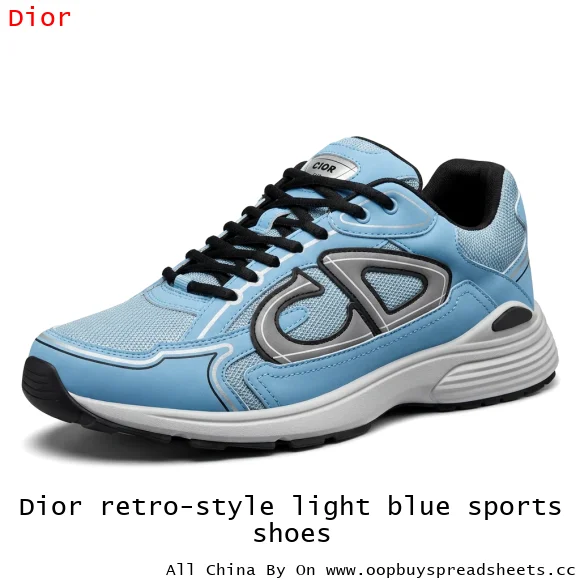 Dior retro-style light blue sports shoes