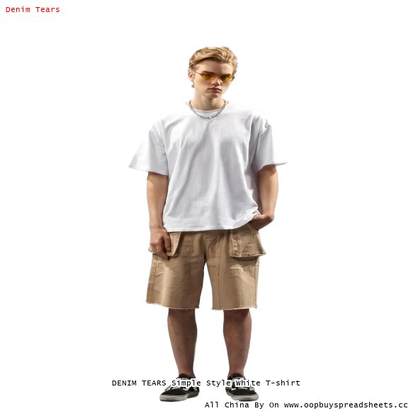 DENIM TEARS Simple Style White T-shirt