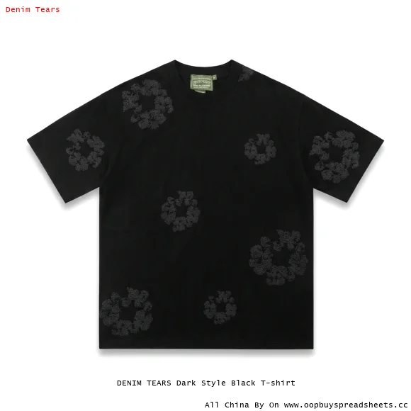 DENIM TEARS Dark Style Black T-shirt