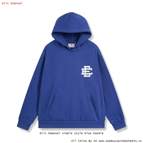 Eric Emanuel simple style blue hoodie