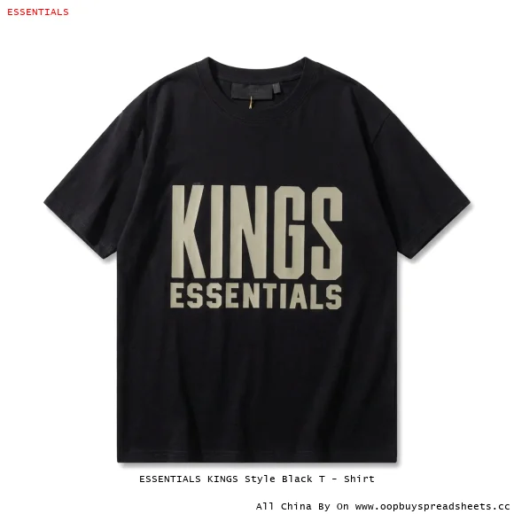ESSENTIALS KINGS Style Black T - Shirt
