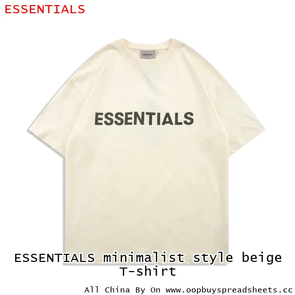 ESSENTIALS minimalist style beige T-shirt