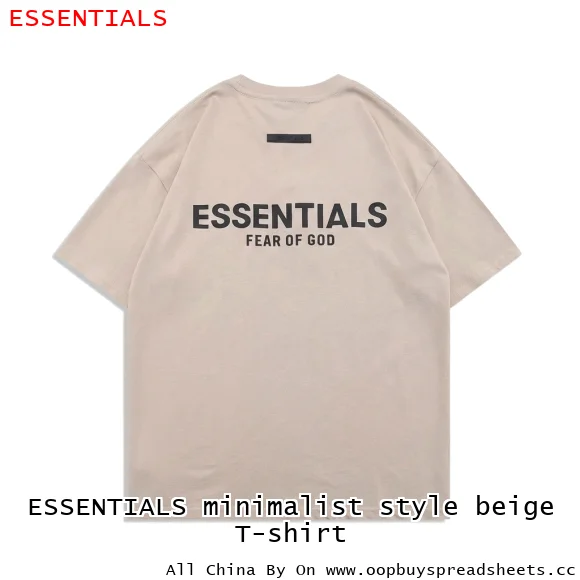 ESSENTIALS minimalist style beige T-shirt