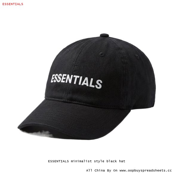 ESSENTIALS minimalist style black hat