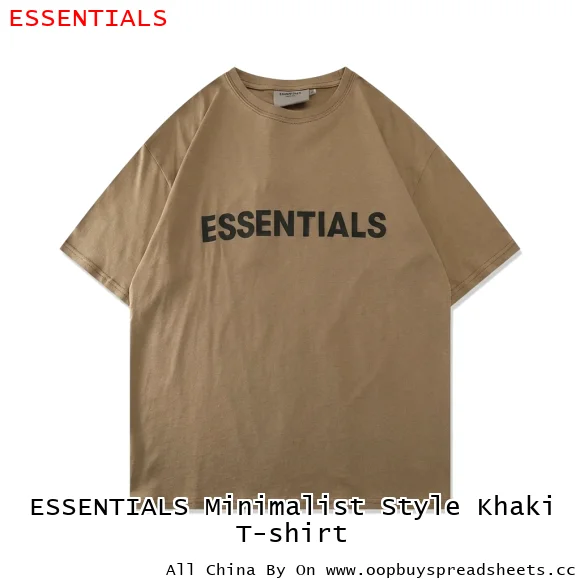 ESSENTIALS Minimalist Style Khaki T-shirt