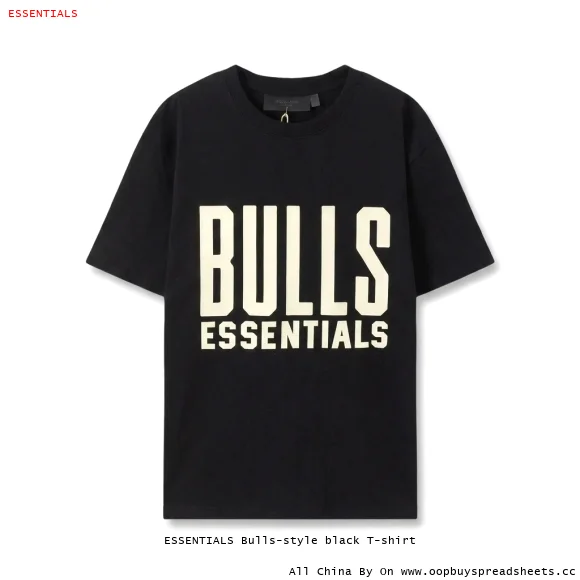 ESSENTIALS Bulls-style black T-shirt