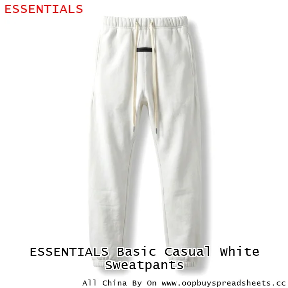 ESSENTIALS Basic Casual White Sweatpants