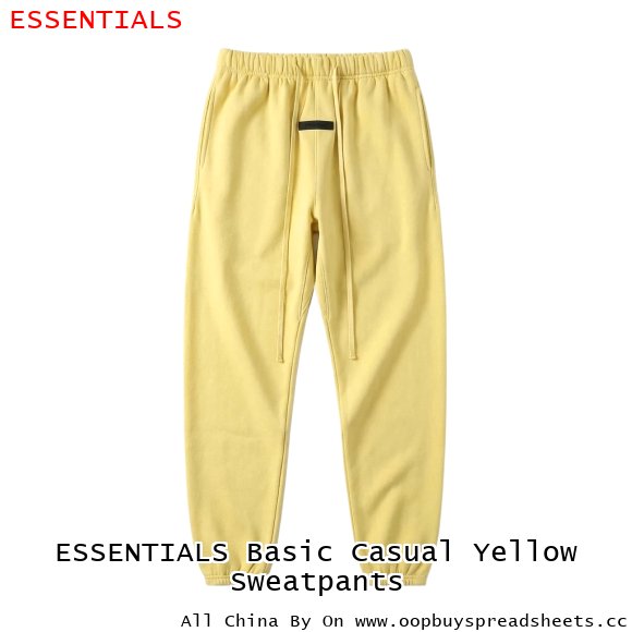 ESSENTIALS Basic Casual Yellow Sweatpants