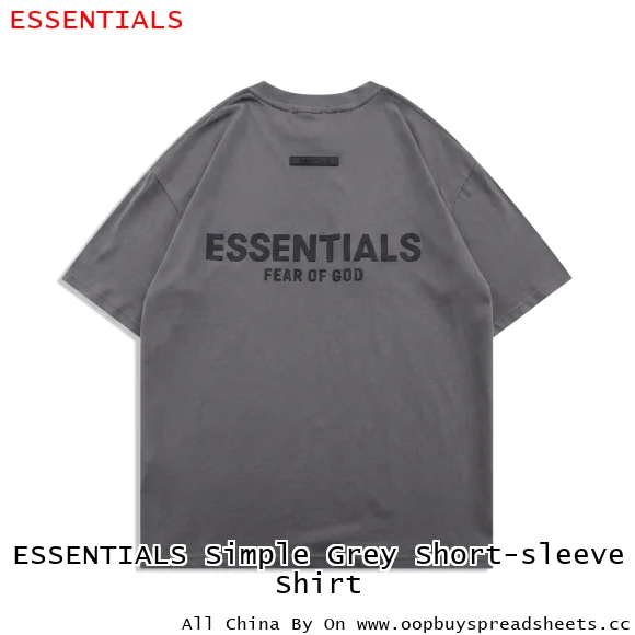 ESSENTIALS Simple Grey Short-sleeve Shirt