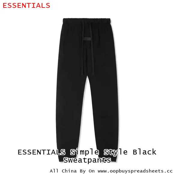 ESSENTIALS Simple Style Black Sweatpants