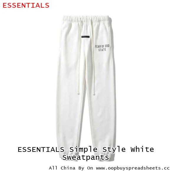 ESSENTIALS Simple Style White Sweatpants