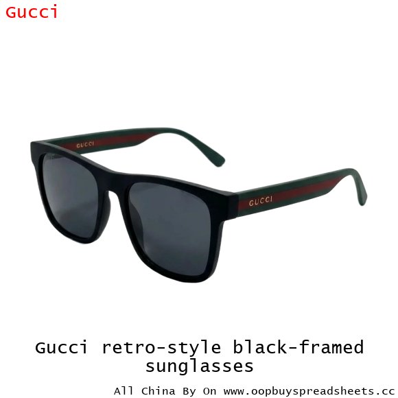 Gucci retro-style black-framed sunglasses