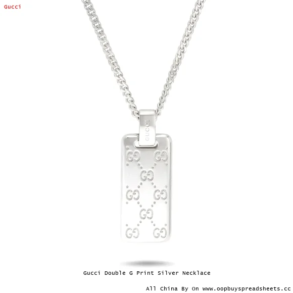Gucci Double G Print Silver Necklace
