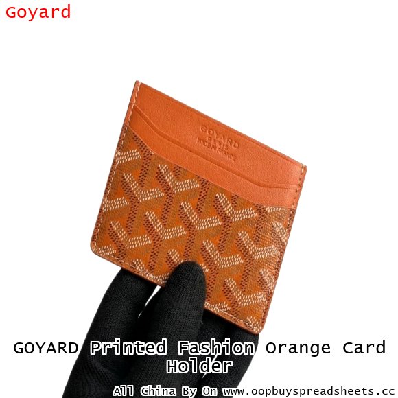 GOYARD Printed Fashion Orange Card Holder
