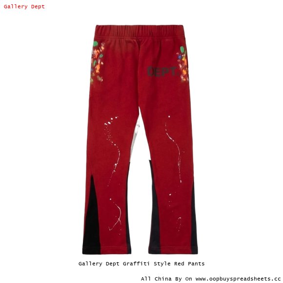Gallery Dept Graffiti Style Red Pants