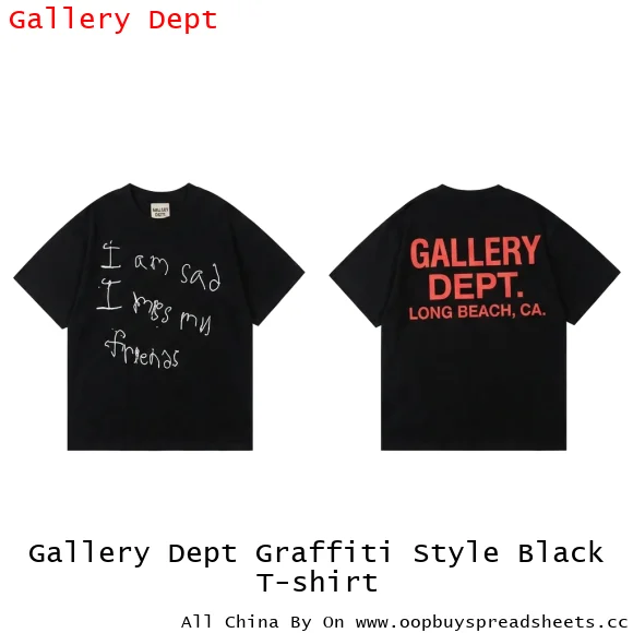 Gallery Dept Graffiti Style Black T-shirt