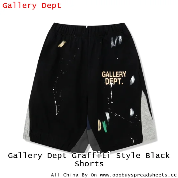 Gallery Dept Graffiti Style Black Shorts