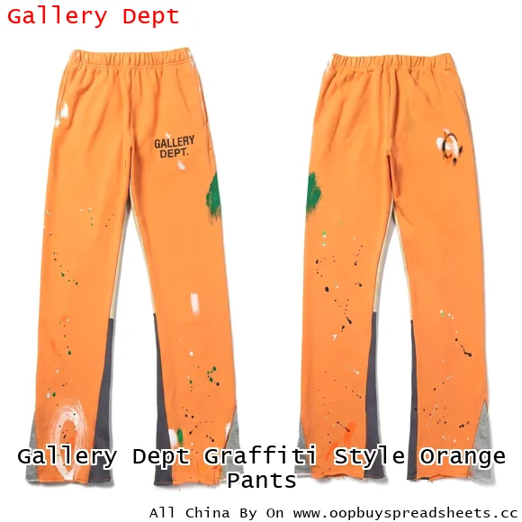 Gallery Dept Graffiti Style Orange Pants