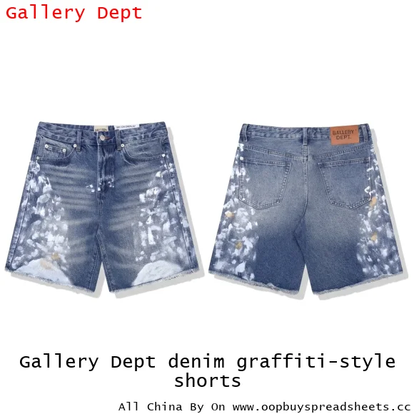 Gallery Dept denim graffiti-style shorts