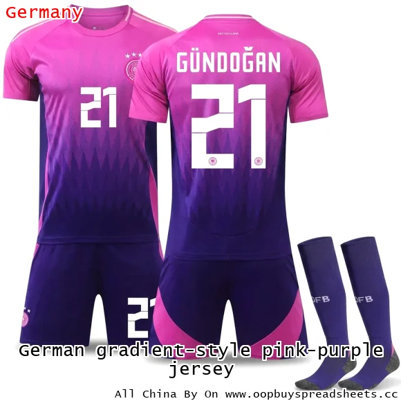 German gradient-style pink-purple jersey
