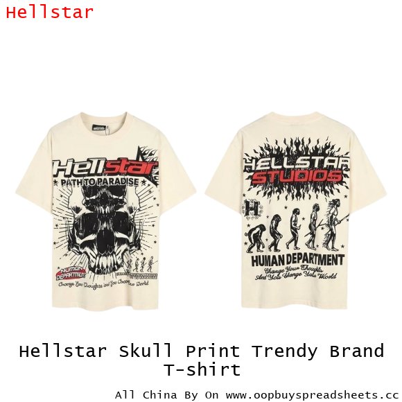 Hellstar Skull Print Trendy Brand T-shirt