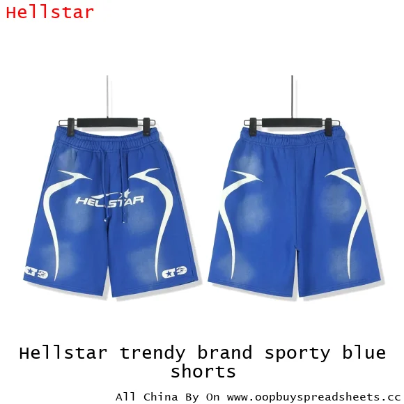Hellstar trendy brand sporty blue shorts