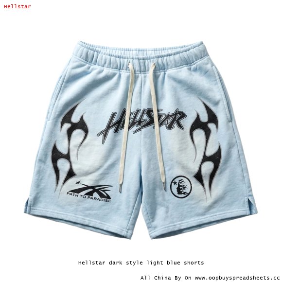 Hellstar dark style light blue shorts