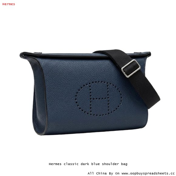 Hermes classic dark blue shoulder bag