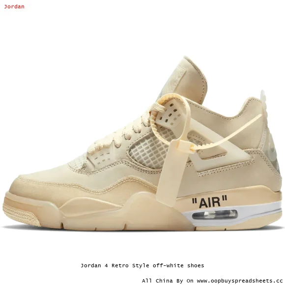 Jordan 4 Retro Style off-white shoes