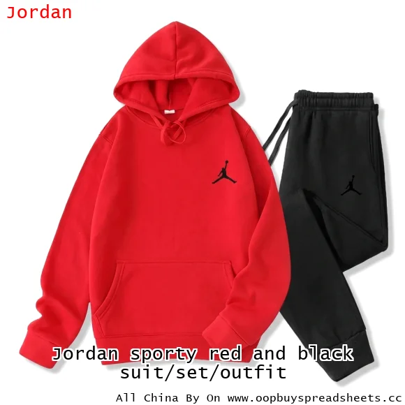 Jordan sporty red and black suit/set/outfit