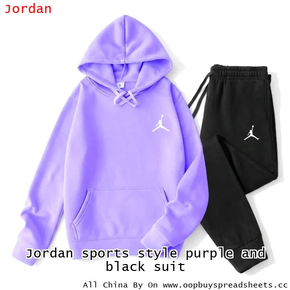Jordan sports style purple and black suit