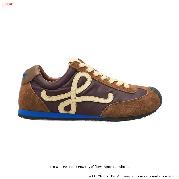 LOEWE retro brown-yellow sports shoes