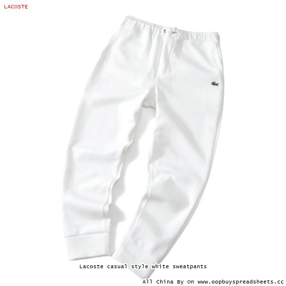 Lacoste casual style white sweatpants