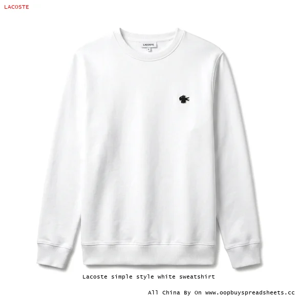 Lacoste simple style white sweatshirt