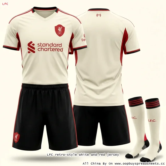 LFC retro-style white and red jersey