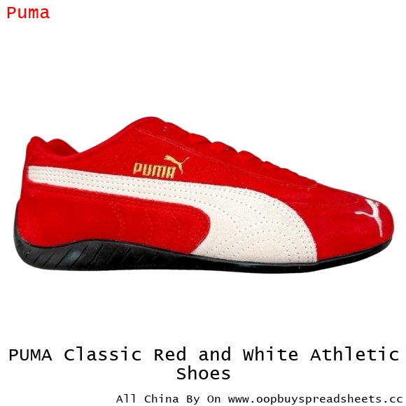 PUMA Classic Red and White Athletic Shoes